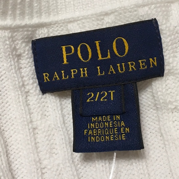 Polo Ralph Lauren Little Girls Cable-Knit Cotton Cardigan size 2T. - Picture 4 of 6